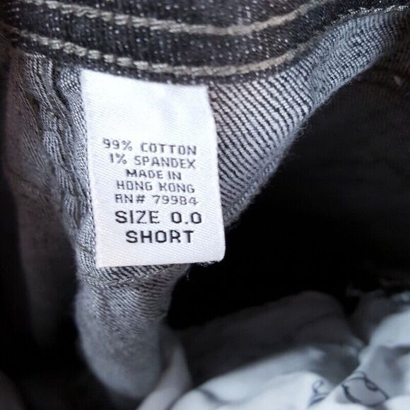 CHICOS Womens Jeans Size 0 Short Black Wash Crop Straight Leg VINTAGE Platinum - Picture 7 of 8